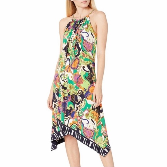 Trina Turk Dresses & Skirts - Trina Turk Michalin Turkish Delight Halter Paisley Tunic Slip Dress - 2